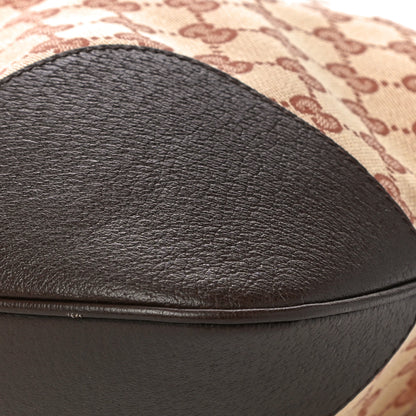 Gucci Monogram Textured Dollar Calfskin Horsebit 1955 Cinch Top Messenger Bag Beige Ebony Cocoa 11 of 11