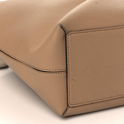 Burberry Grainy Calfskin Haymarket Check Medium Reversible Tote Camel 10 of 14