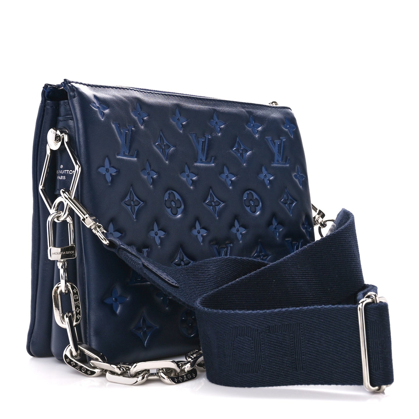 Lambskin Embossed Monogram Coussin PM Navy