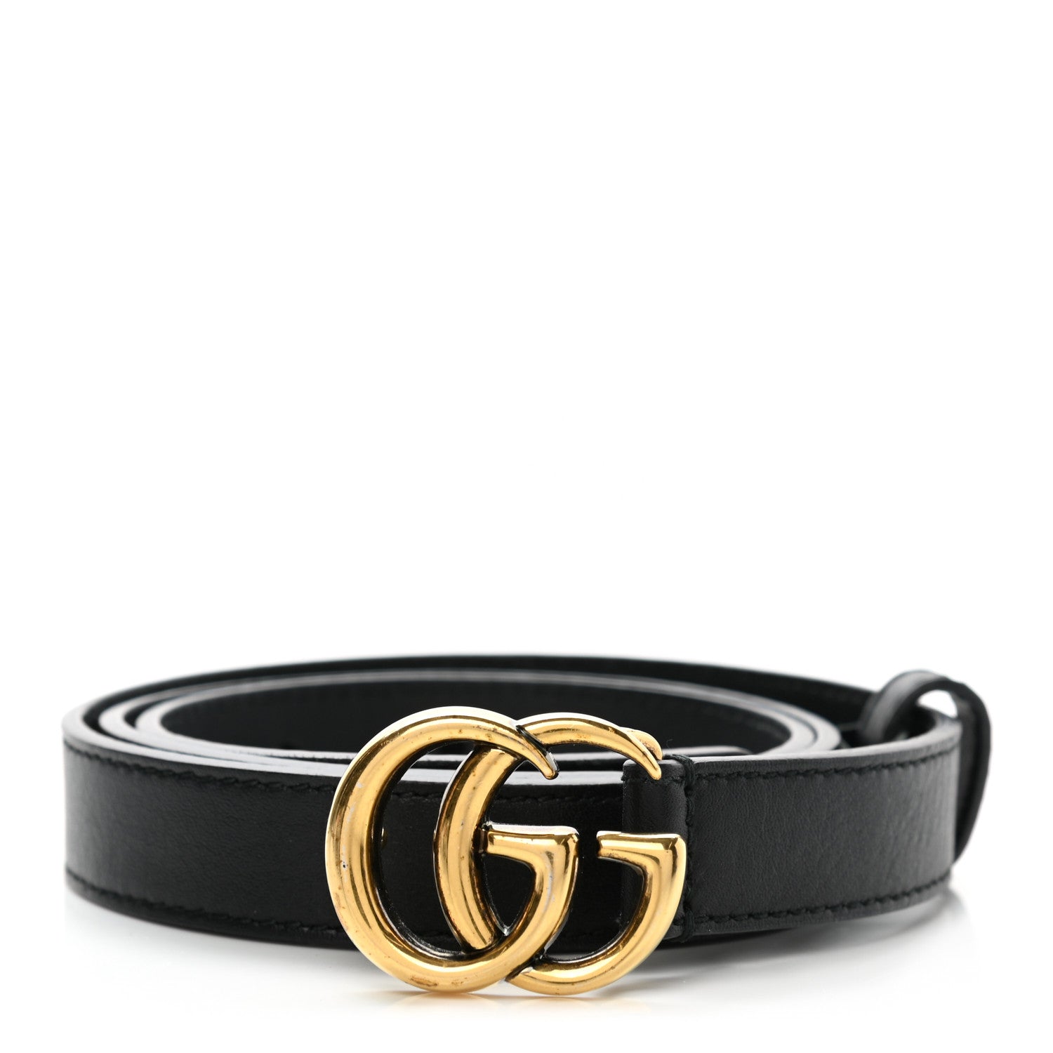 Gucci Calfskin Double G 20mm Belt 80 32 Black 1 of 5