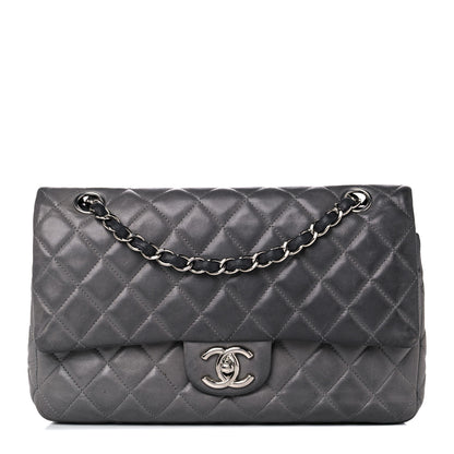 Chanel Lambskin Quilted Medium Double Flap Dark Grey 1 of 26