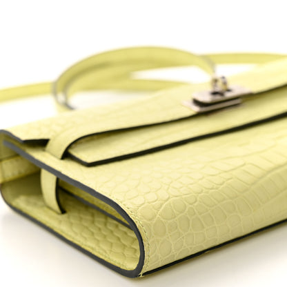 Hermes Matte Alligator Kelly To Go Wallet Jaune Bourgeon 9 of 10