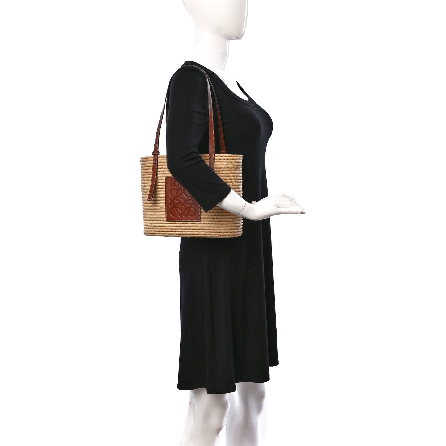 Raffia Small Square Basket Tote Bag Natural Tan