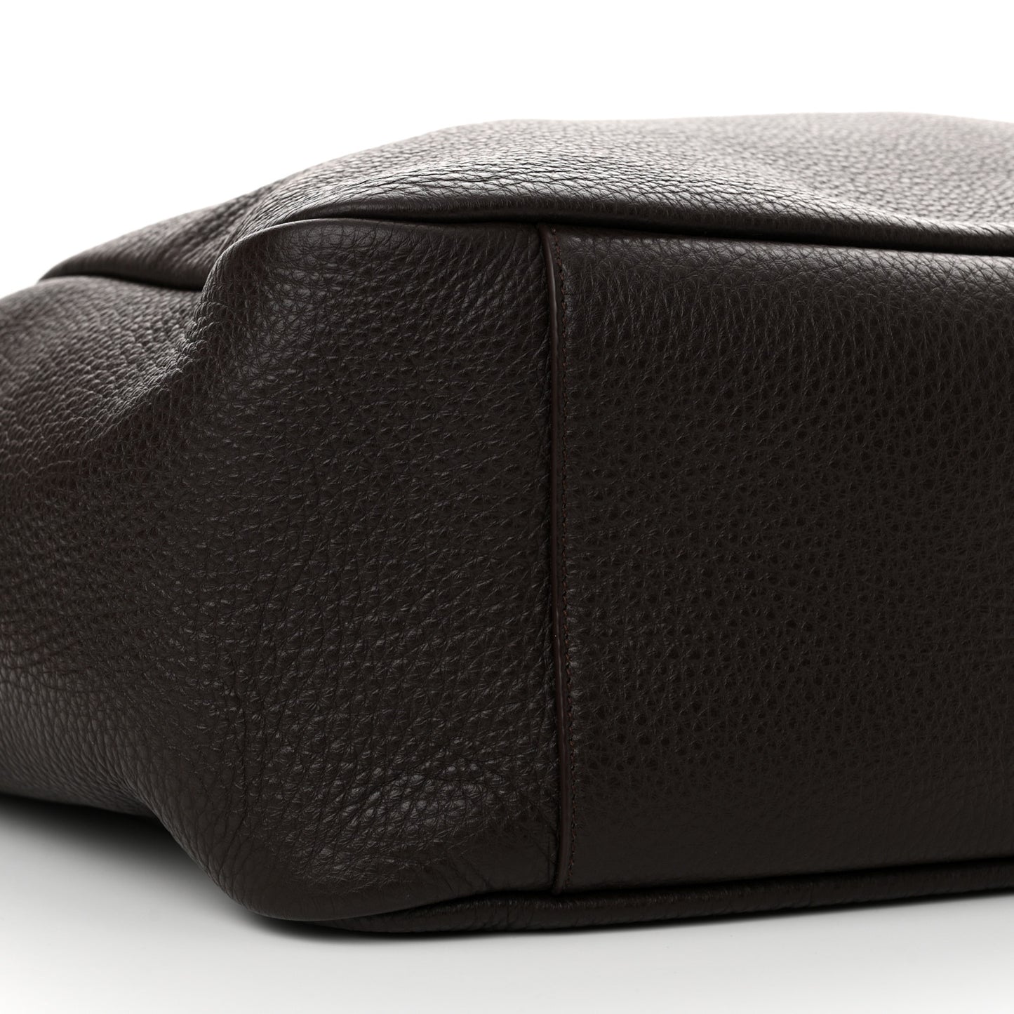Grained Deerskin Bea Tote Marron Fonce