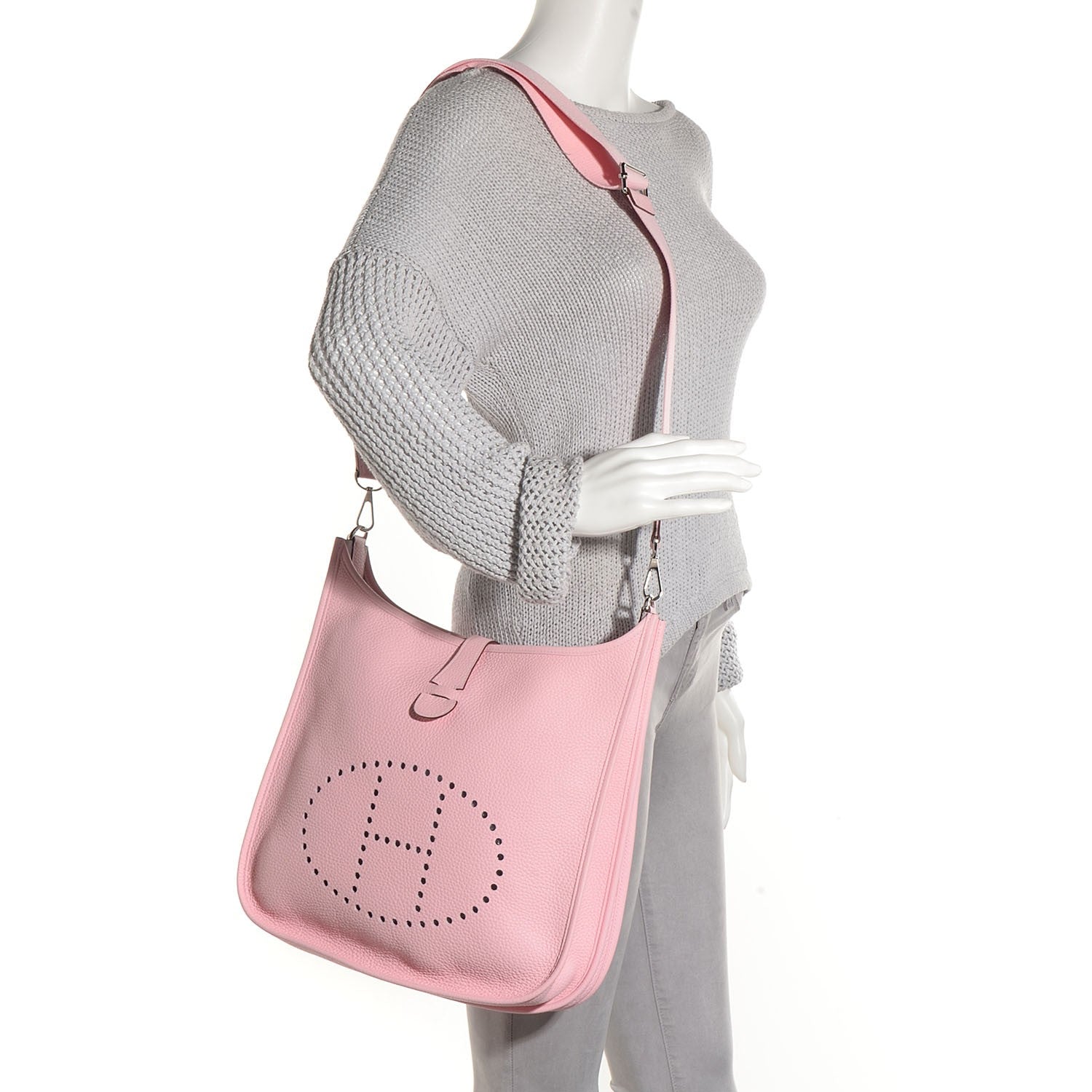 Hermes Taurillon Clemence Evelyne III GM Rose Sakura 2 of 15