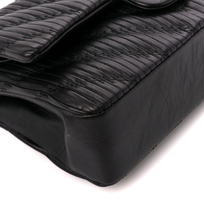 Chanel Calfskin Coco Pleats Medium Double Flap Black 10 of 12