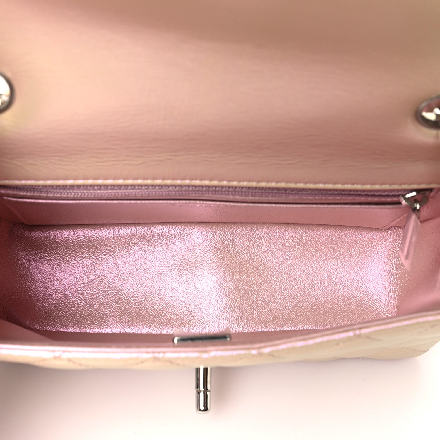 Chanel Iridescent Calfskin Quilted Mini Rectangular Flap Pink 5 of 11