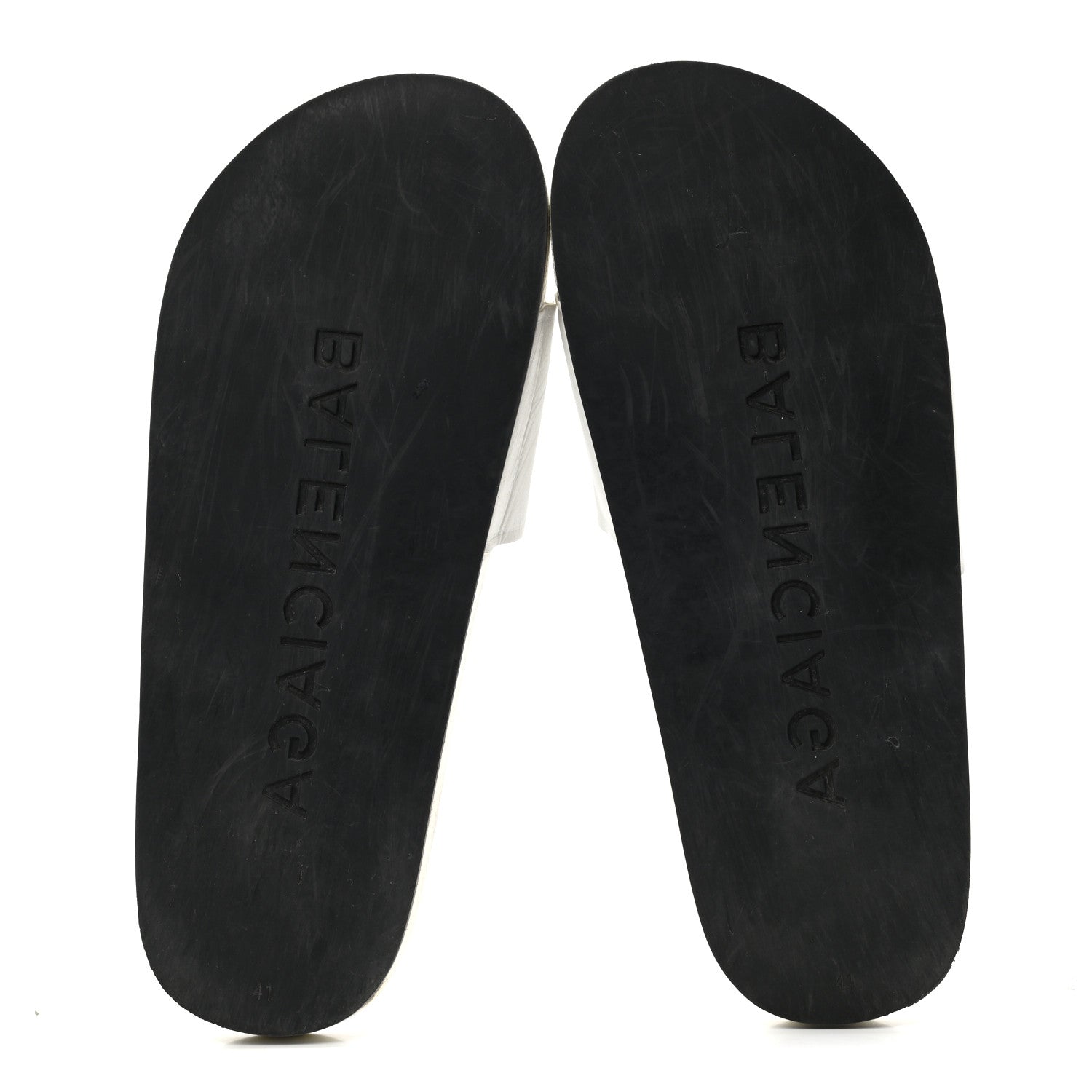 Balenciaga Nappa Logo Womens Pool Slide Sandals 41 White Black 5 of 11
