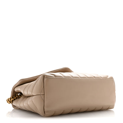 Saint Laurent Calfskin Y Quilted Monogram Small Loulou Chain Satchel Dark Beige 4 of 15