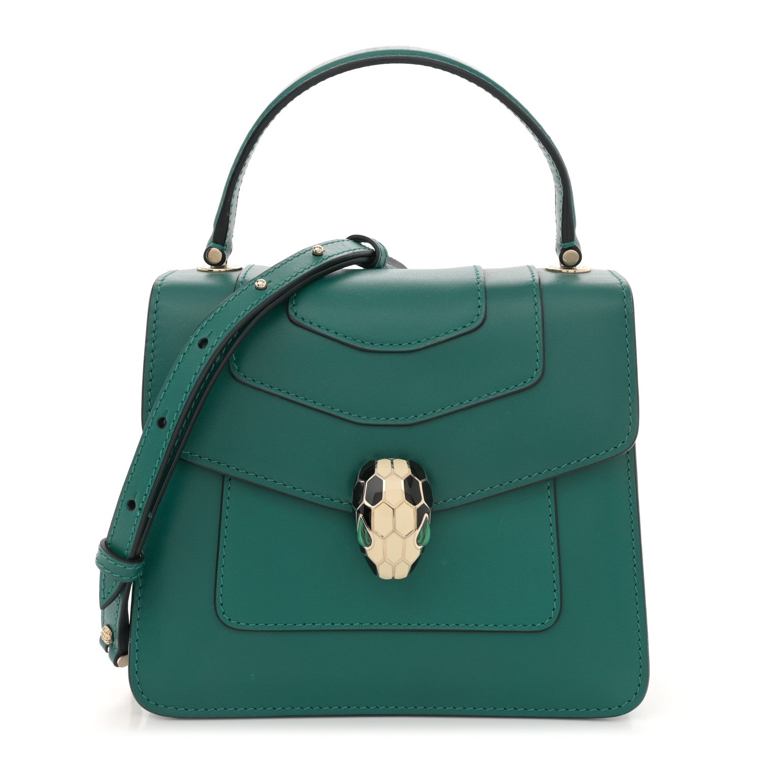 Bulgari Calfskin Serpenti Forever Top Handle Emerald Green 1 of 14