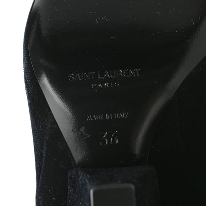 Saint Laurent Velvet Niki 105 Thigh High Boots 36 Black 6 of 7