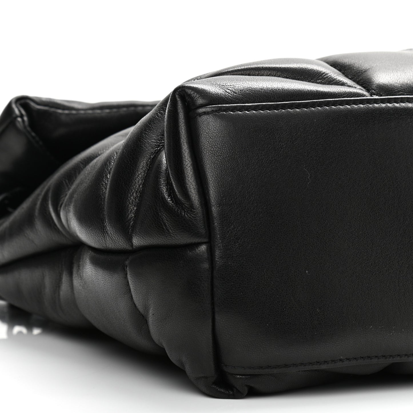 Lambskin Quilted Medium Loulou Puffer Monogram Chain Satchel Black