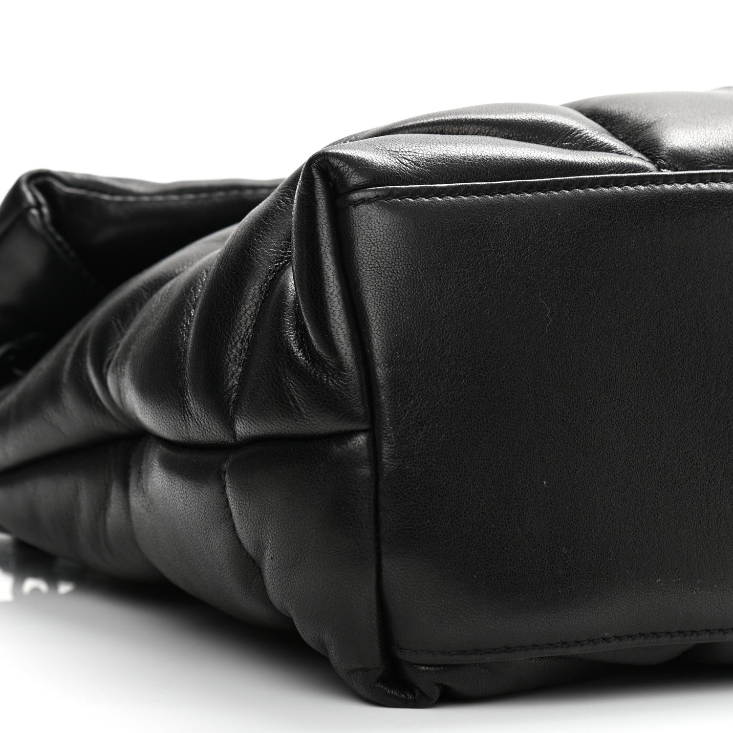 Saint Laurent Lambskin Quilted Medium Loulou Puffer Monogram Chain Satchel Black 10 of 11
