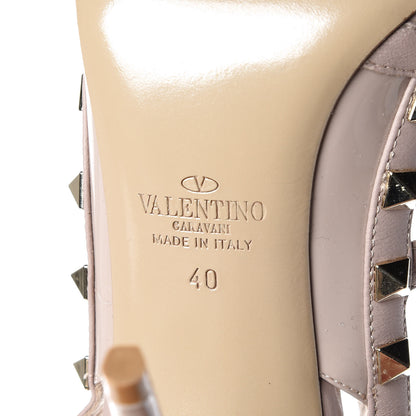 Valentino Garavani Patent Rockstud Ankle Strap Pumps 40 Poudre 6 of 7