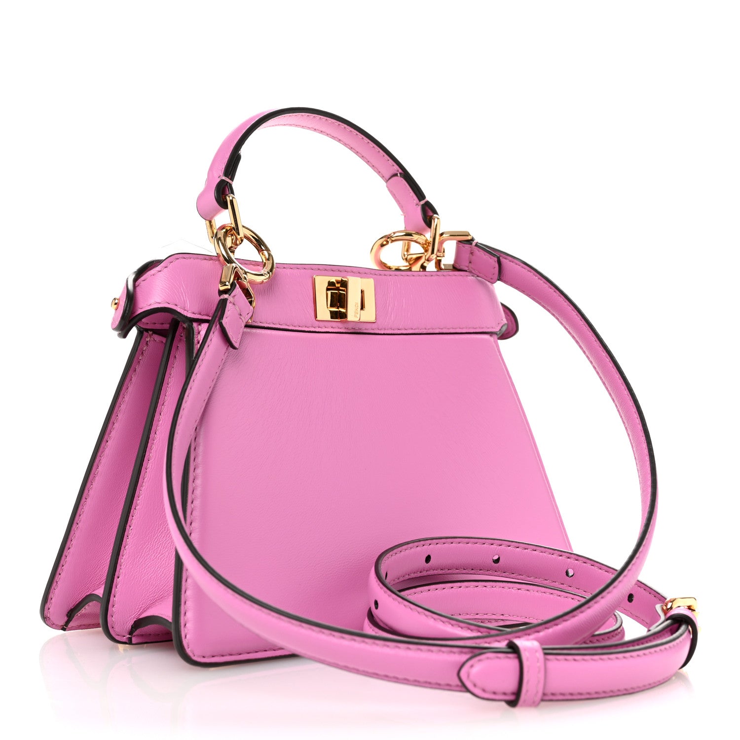 Fendi Shiny Nappa Petite Peekaboo I SEE U Satchel Rosa 3 of 9