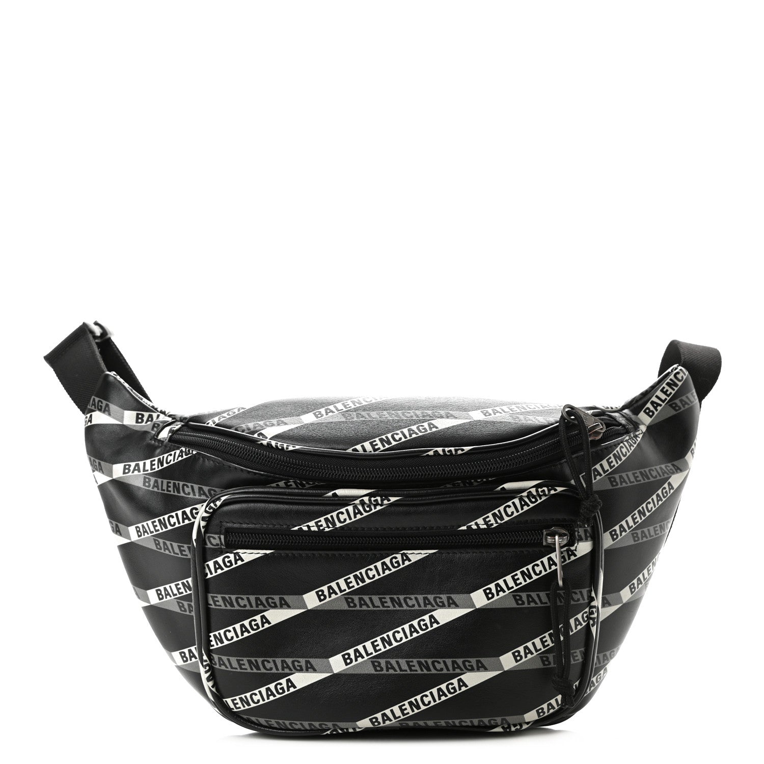 Balenciaga Smooth Calfskin Losange Monogram Explorer Belt Bag Black Grey 1 of 10