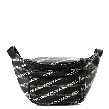 Balenciaga Smooth Calfskin Losange Monogram Explorer Belt Bag Black Grey 1 of 10