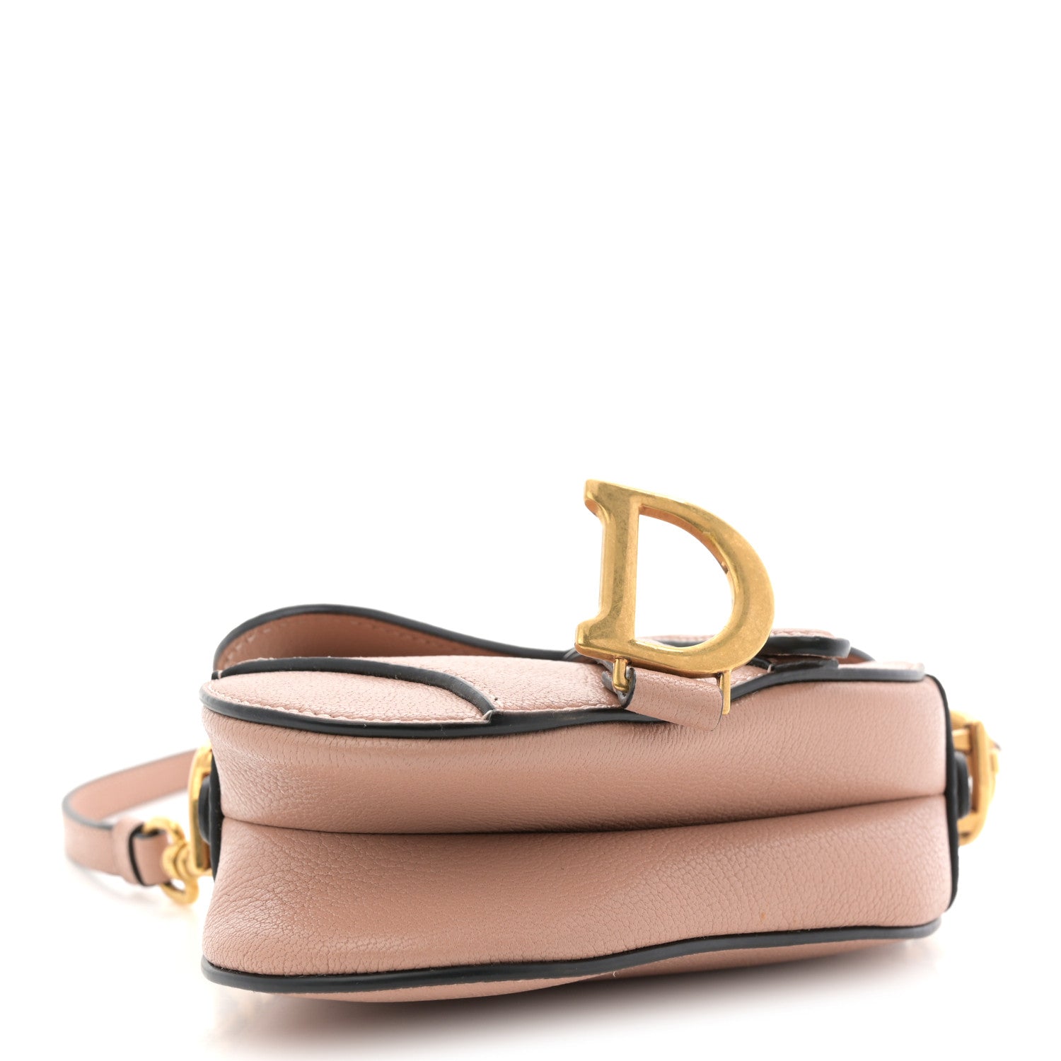 Christian Dior Goatskin Micro Saddle Bag Rose Des Vent 4 of 10