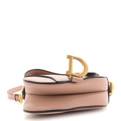 Christian Dior Goatskin Micro Saddle Bag Rose Des Vent 4 of 10