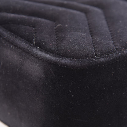 Gucci Velvet Matelasse Mini GG Marmont Shoulder Bag Black 11 of 17