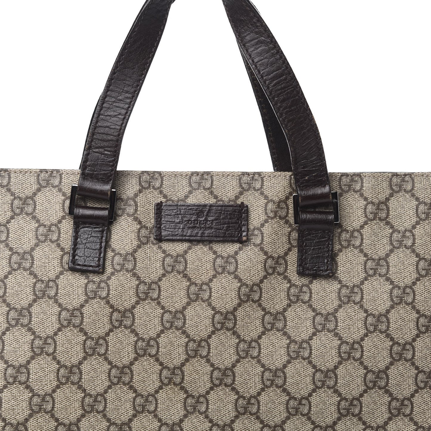 GG Plus Monogram Flat Vertical Tote Brown