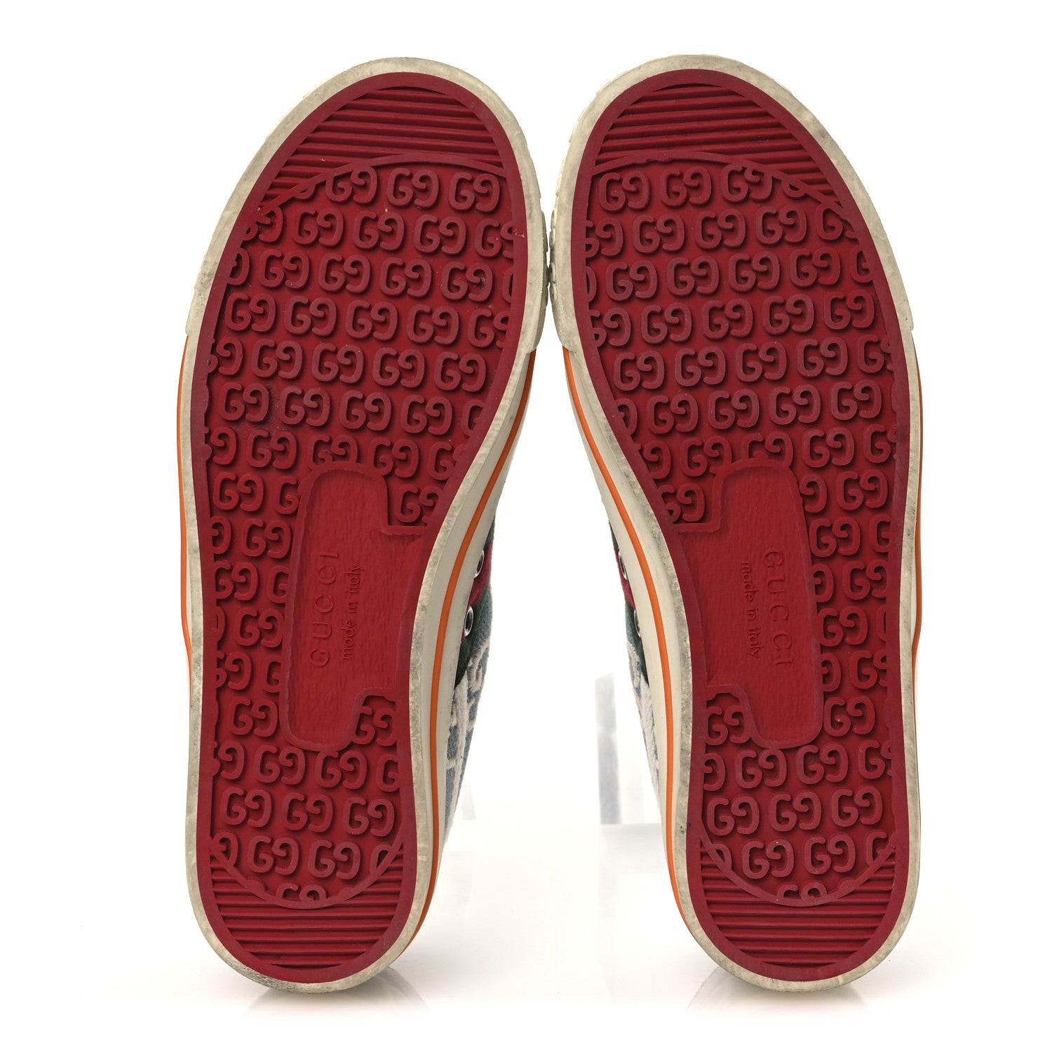 Gucci Cotton GG Monogram Web Womens 1977 Tennis Sneakers 37.5 Philod Ivory Mystic White 7 of 14