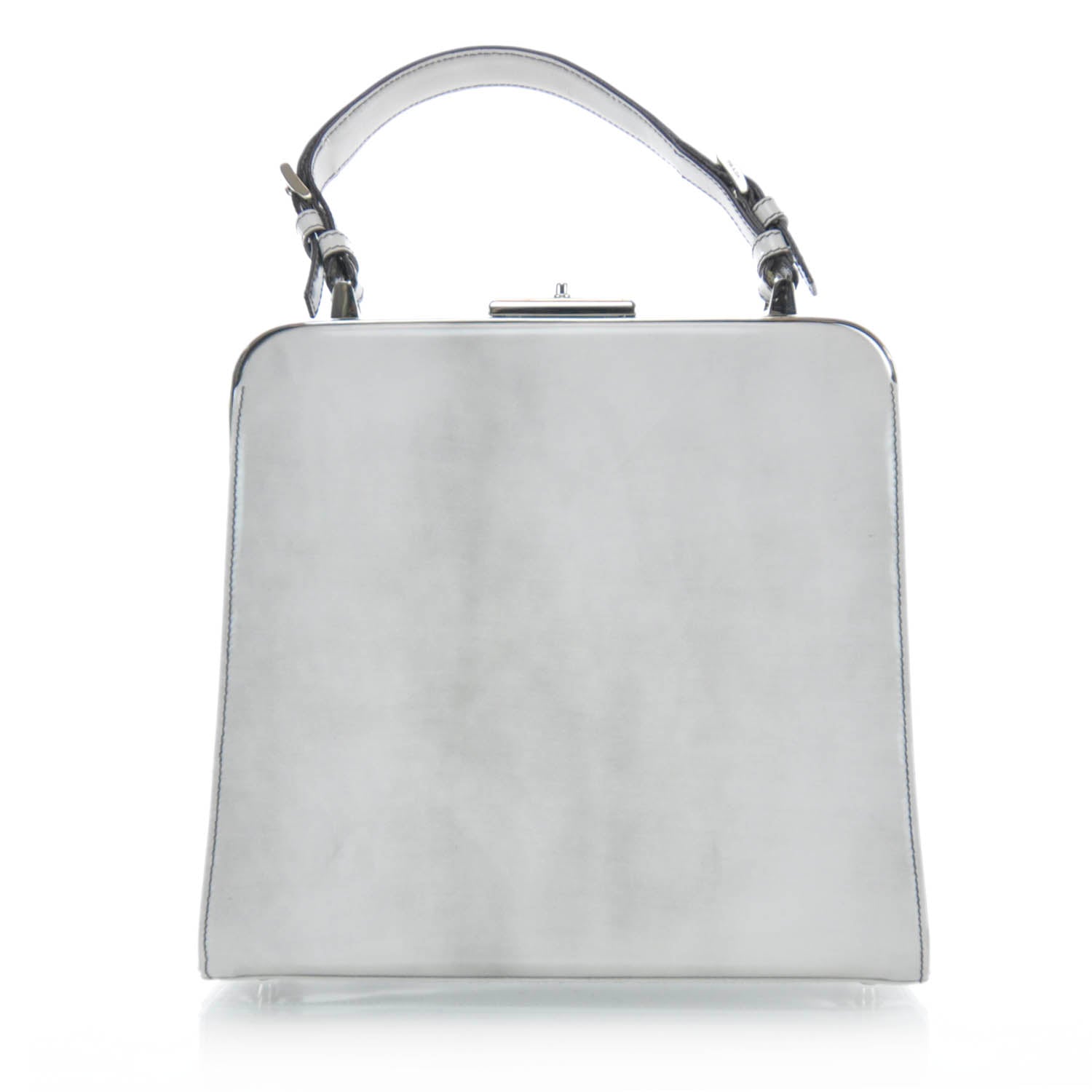 Prada Spazzolato Logo Print Framed Bag Quarzo 3 of 9