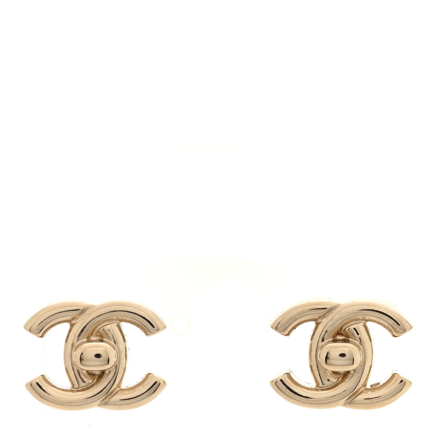 Chanel Metal CC Turnlock Earrings Gold 1 of 5