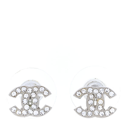 Chanel Crystal CC Earrings Silver 1 of 5