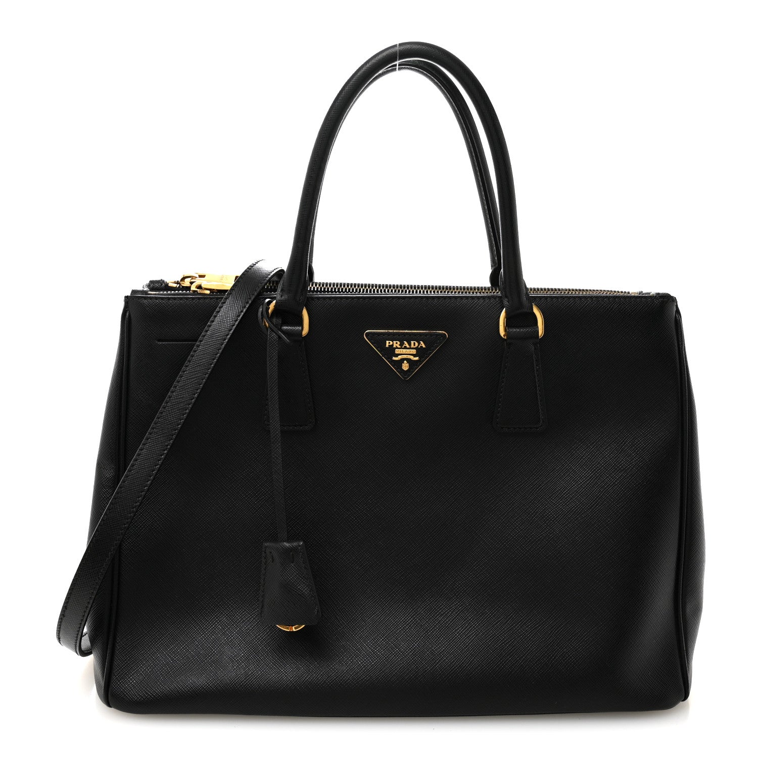 Prada Saffiano Medium Galleria Double Zip Tote Black 1 of 10
