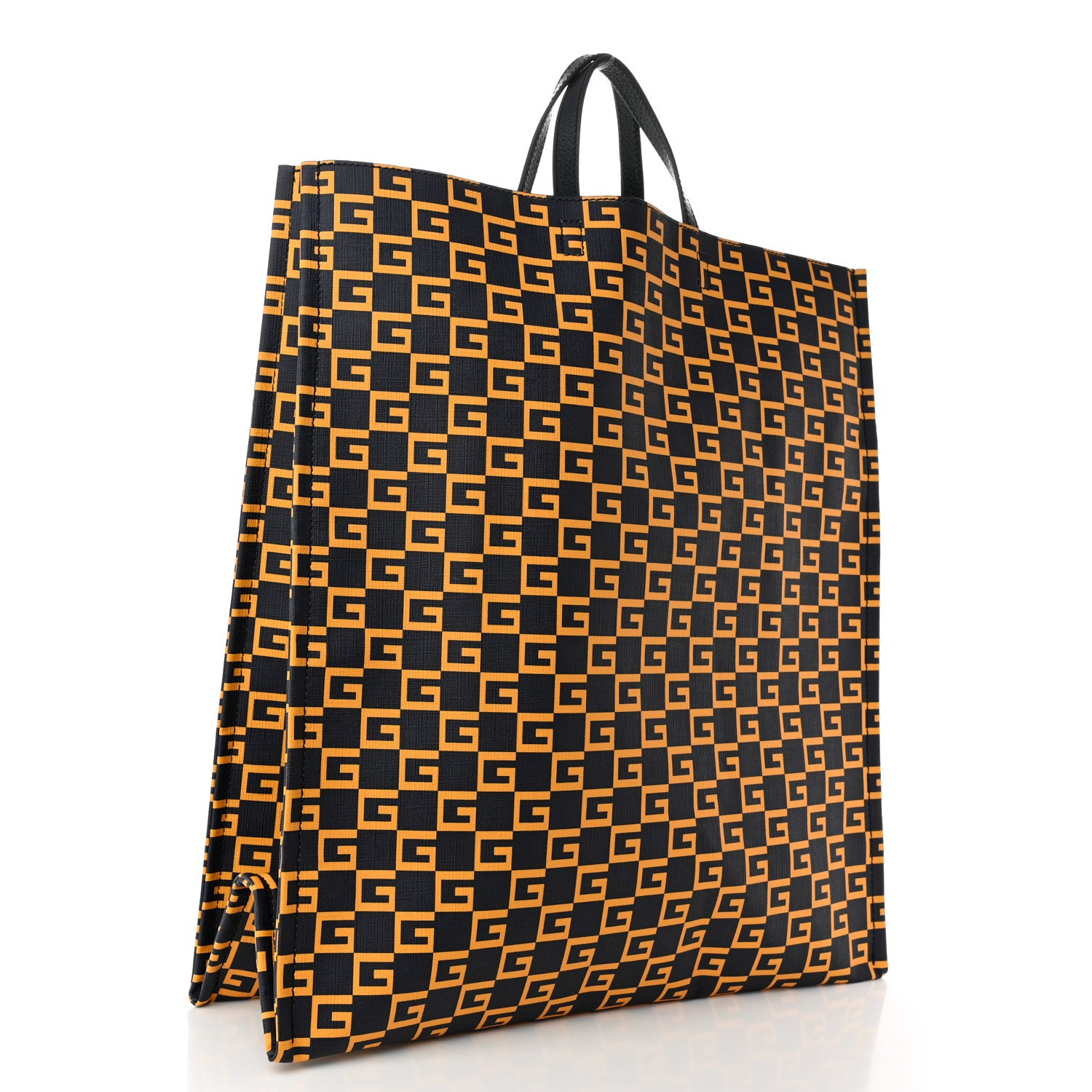 Gucci Coated Canvas Square G Vertical Tote Blue 3 of 9