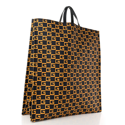 Gucci Coated Canvas Square G Vertical Tote Blue 3 of 9