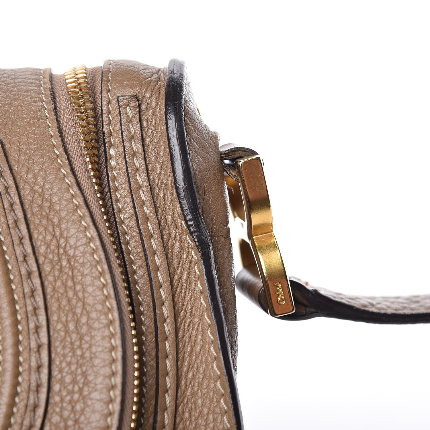 Chloe Calfskin Medium Marcie Round Zip Crossbody Bag Nut 16 of 18