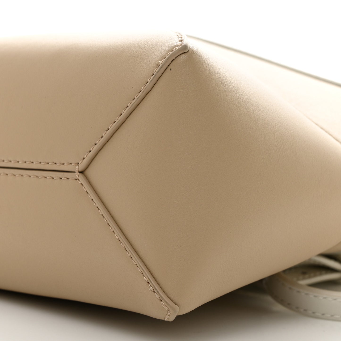Shiny Calfskin Mini Puzzle Fold Tote Soft White Paper Craft