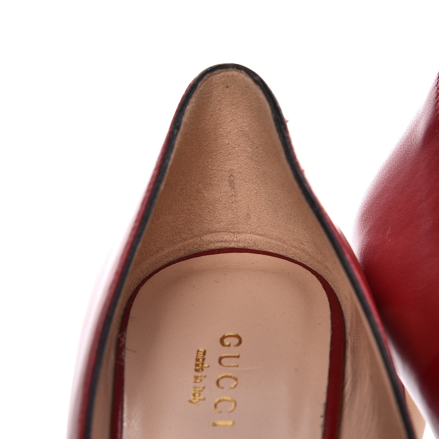 Gucci Nappa Pearl Pumps 38 Hibiscus Red 10 of 12