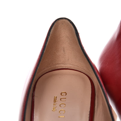 Gucci Nappa Pearl Pumps 38 Hibiscus Red 10 of 12
