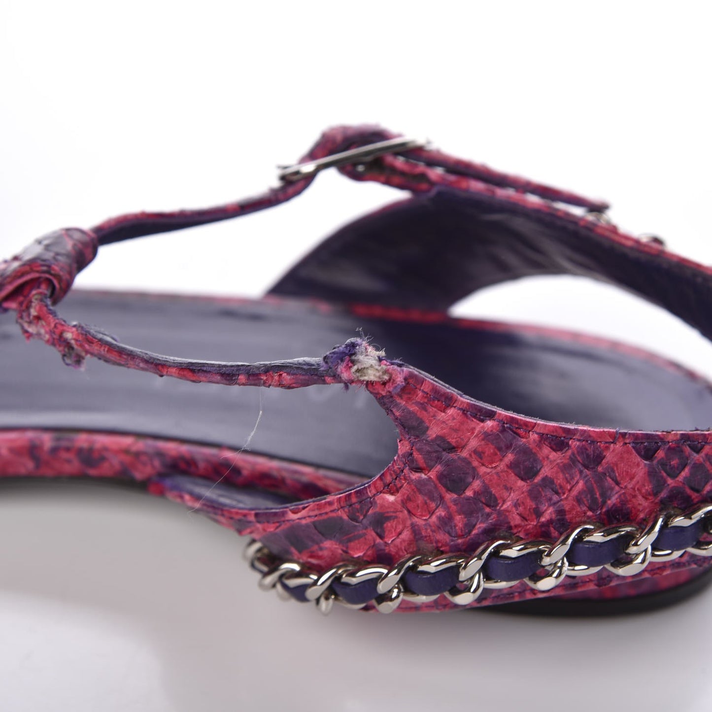 Shiny Python CC Chain Thong Sandals 41 Dark Pink