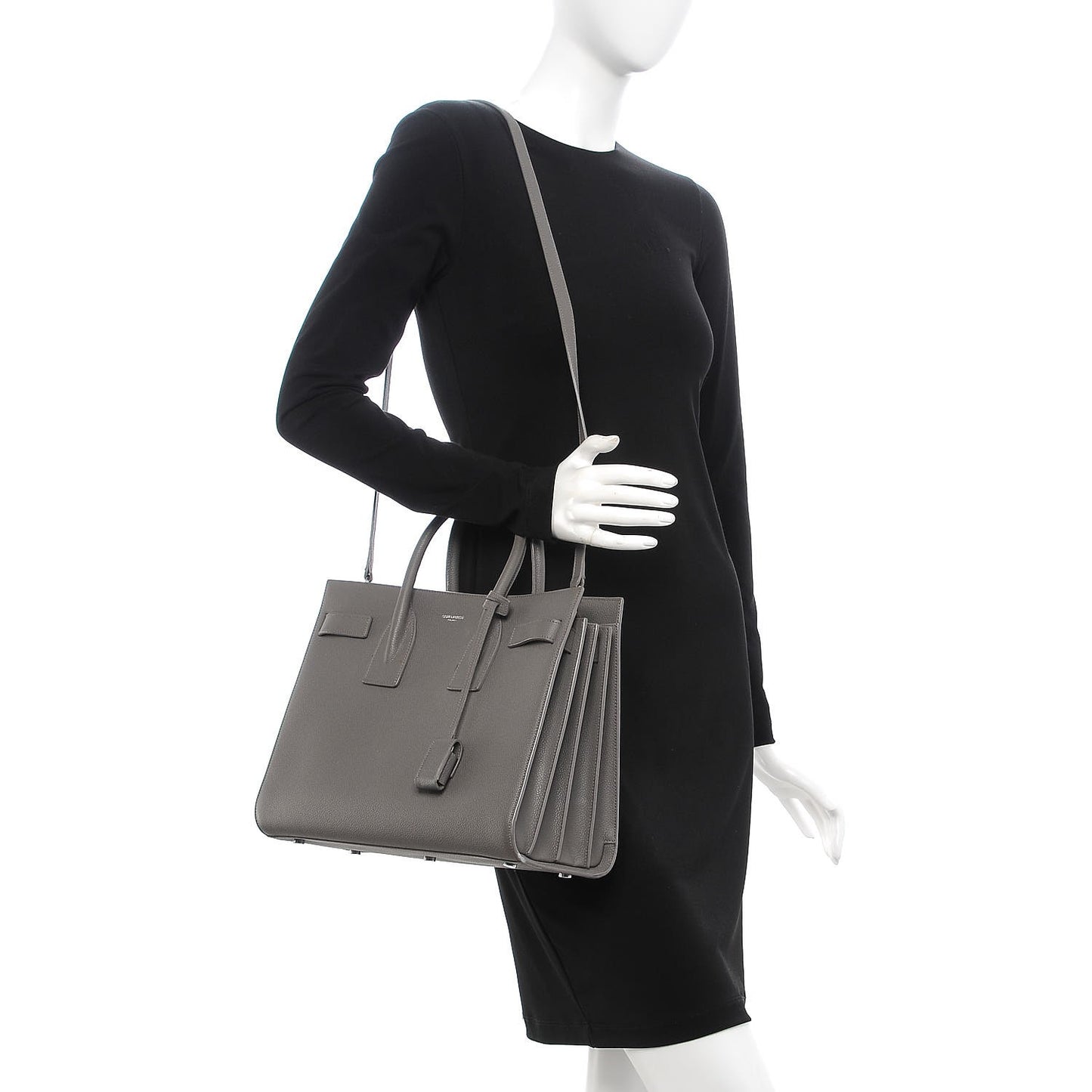 Grained Calfskin Small Sac De Jour Fog