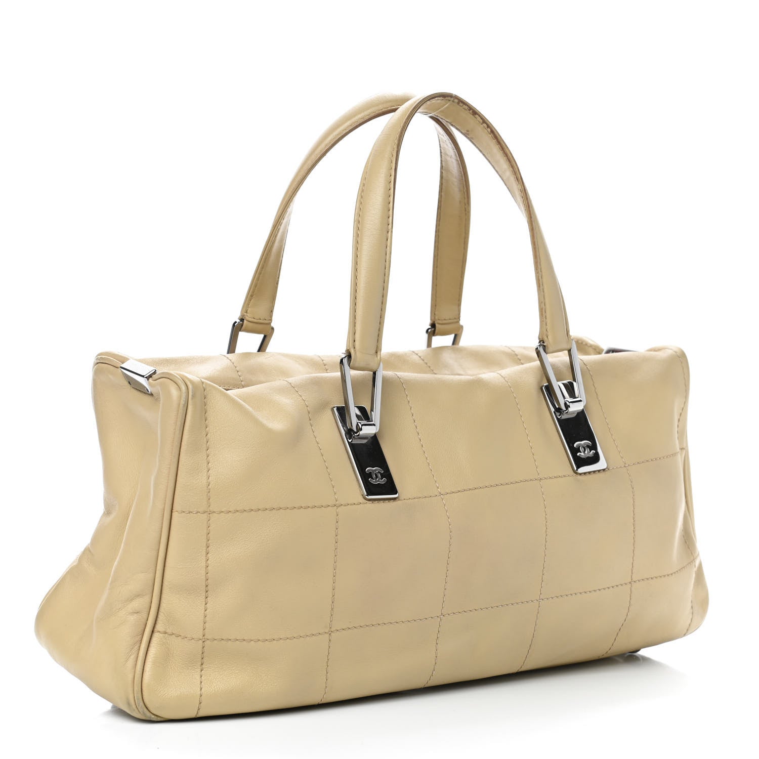 Chanel Calfskin Square Stitched Tote Beige 2 of 9