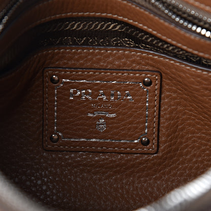 Prada Vitello Daino Zippered Crossbody Bag Brandy 6 of 9