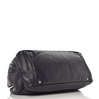 Chanel Calfskin Perforated Large Drill Accordion Flap Navy Blue 4 of 7