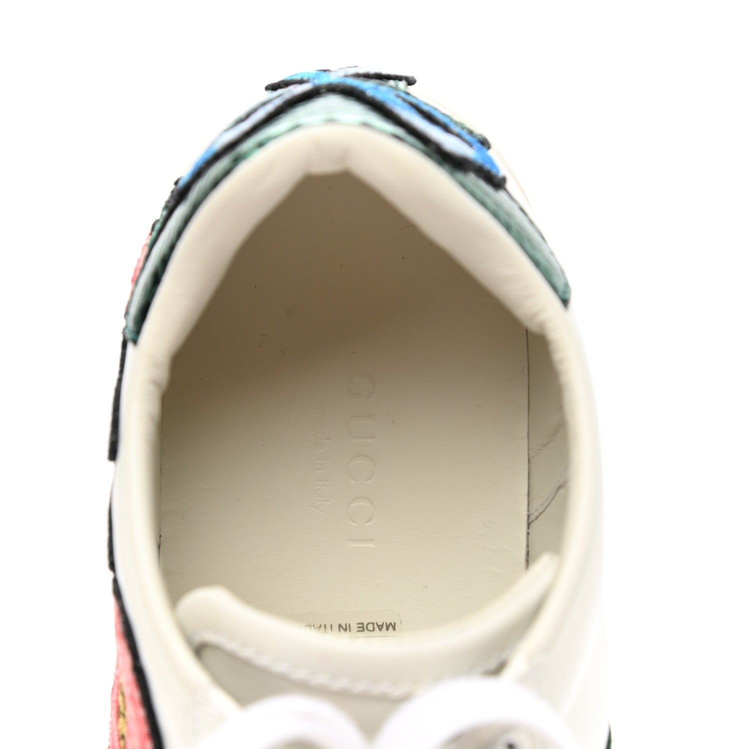 Gucci Calfskin Web Floral Embroidered Womens Ace Sneakers 35 White 8 of 14