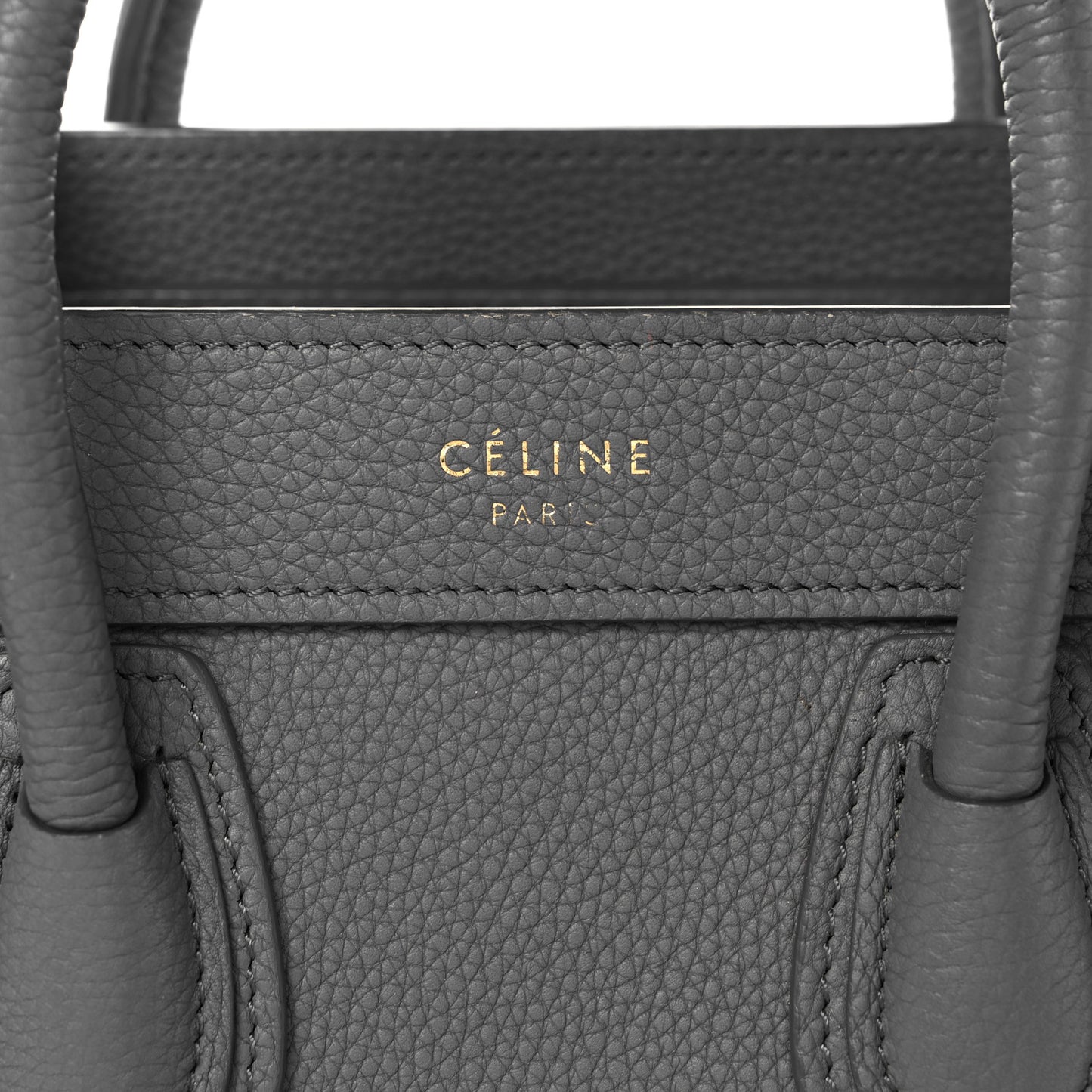 Drummed Calfskin Nano Luggage Kohl