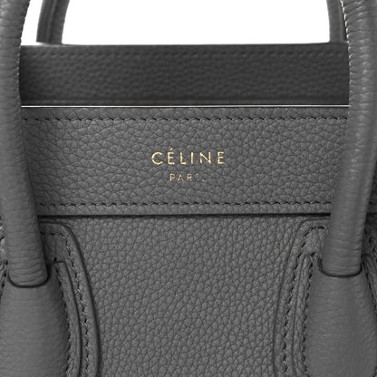Celine Drummed Calfskin Nano Luggage Kohl 10 of 13