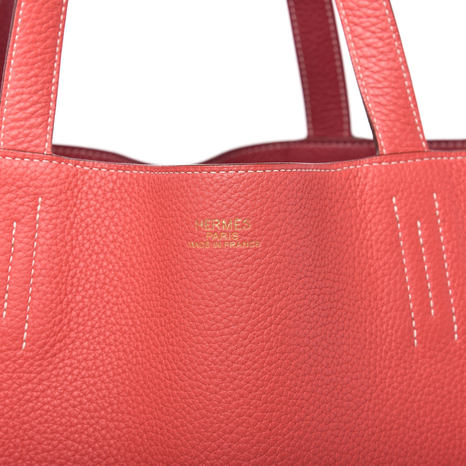 Hermes Taurillon Clemence Double Sens 45 Reversible Tote Rubis Bougainvillea 9 of 9