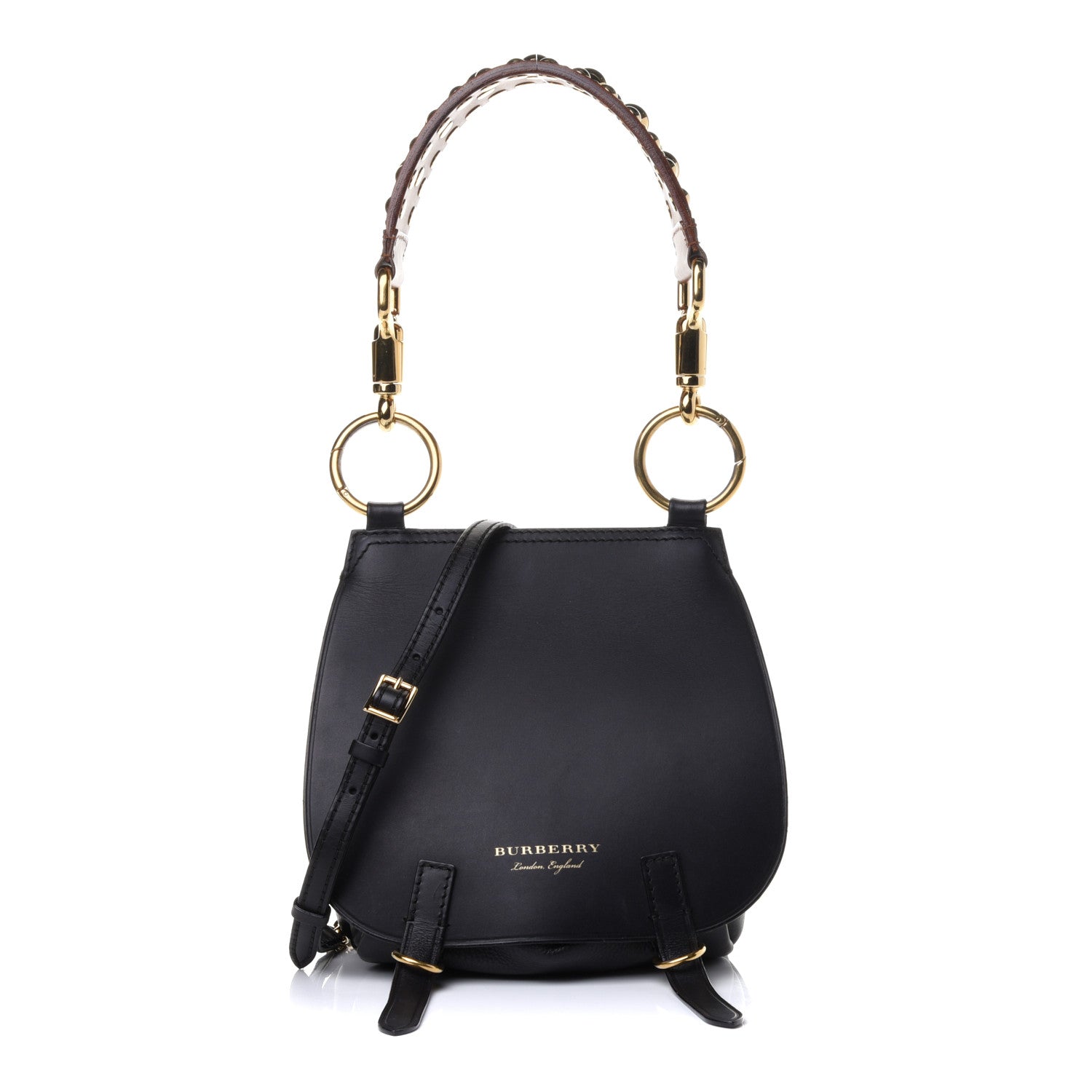 Burberry Calfskin Studded Bridle Satchel Black 1 of 5
