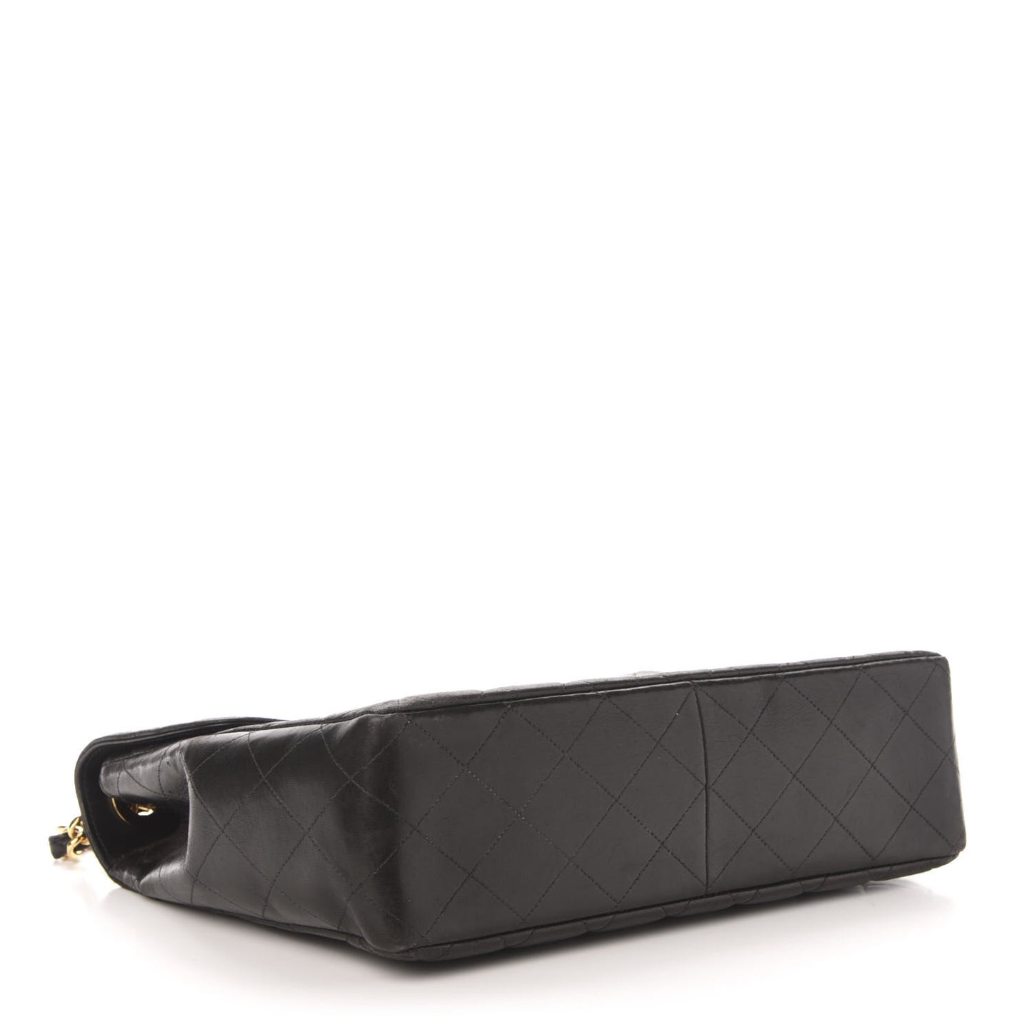 Lambskin Quilted Jumbo Single Flap Black