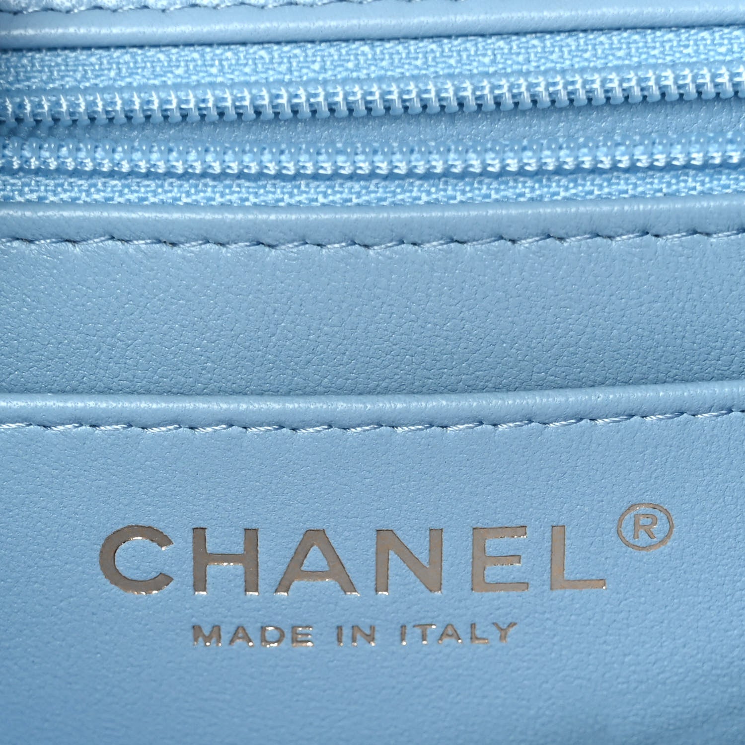 Chanel Lambskin Quilted Mini Rectangular Flap Light Blue 6 of 10