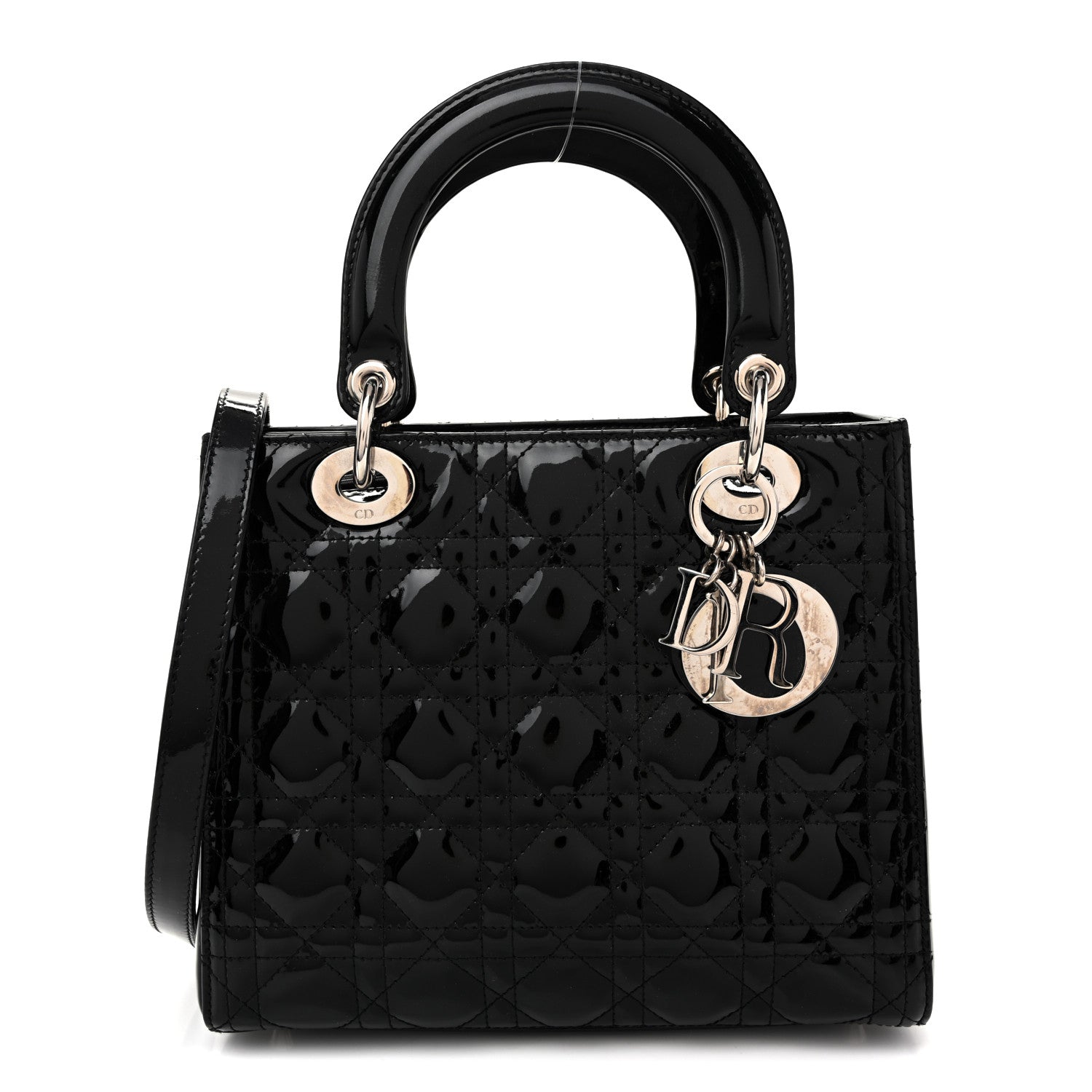 Christian Dior Patent Cannage Medium Lady Dior Black 1 of 9
