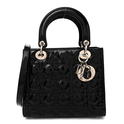 Christian Dior Patent Cannage Medium Lady Dior Black 1 of 9